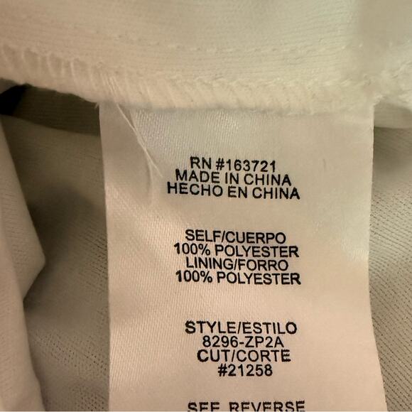 City Studios Juniors' Ruffled Off-The-Shoulder Corset Gown White/Navy Sz 13/14 - Picture 10 of 11